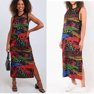 New! Oaken Alligator Printed Midi Dress by Brazilian designer * Rare* 🐊 Small